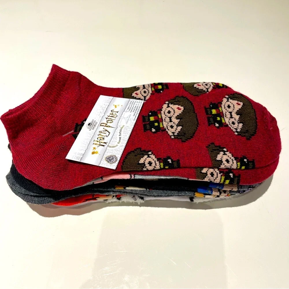 Harry Potter Themed 6 Pack of Low Cut Socks Shoe Size 4-10